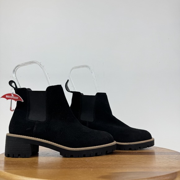 Blondo Shoes - Womens Blondo Matilda Black Suede Waterproof Lug Sole Heel Chelsea Boot Size 8 M